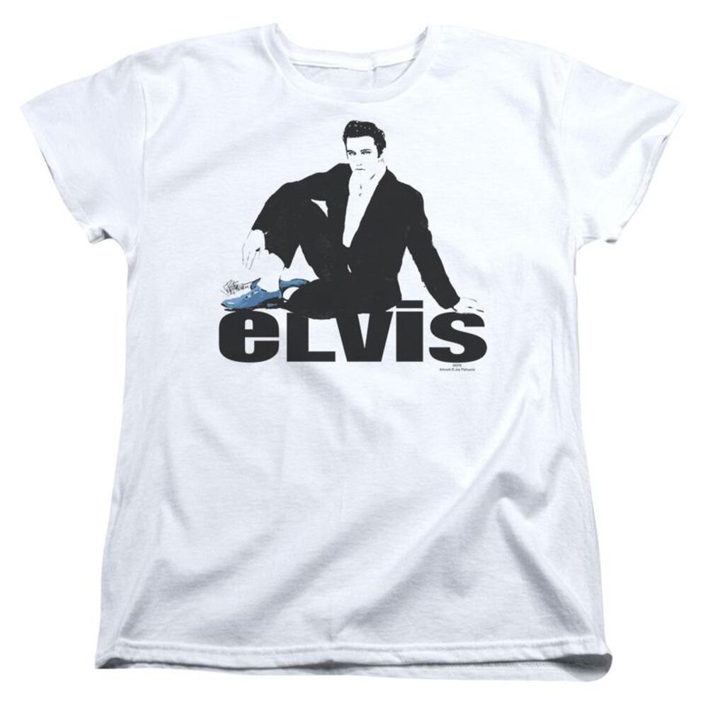 Elvis Presley Blue Suede Short Sleeve Women�'s Tee / White